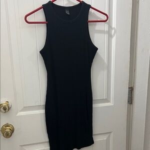 SHEIN Black Ribbed Tank Mini Dress